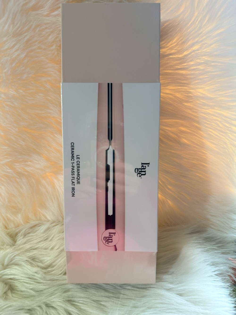 Lange Ceramic Flat Iron - Light Pink and White